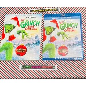 Dr. Seuss' How the Grinch Stole Christmas ~ (2000) Jim Carrey Blu Ray + Digital